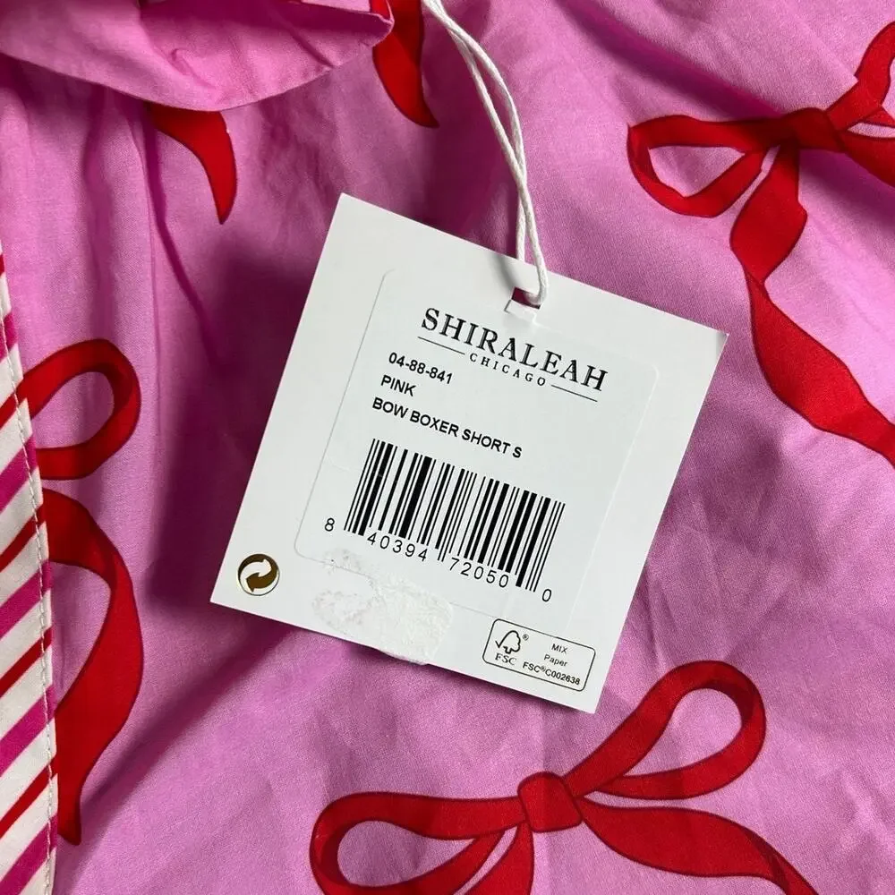 NWT- Boxer Short- Twee- hot Pink- white lace trim- Sz Small- Shiraleah - Cotton - Picture 5 of 5